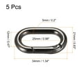 thumbnail image 2 of Uxcell 1.34 Inch Spring Oval Ring Round Snap Clip Trigger for Bag Purse Keychain, 5Pack Dark Grey, 2 of 6