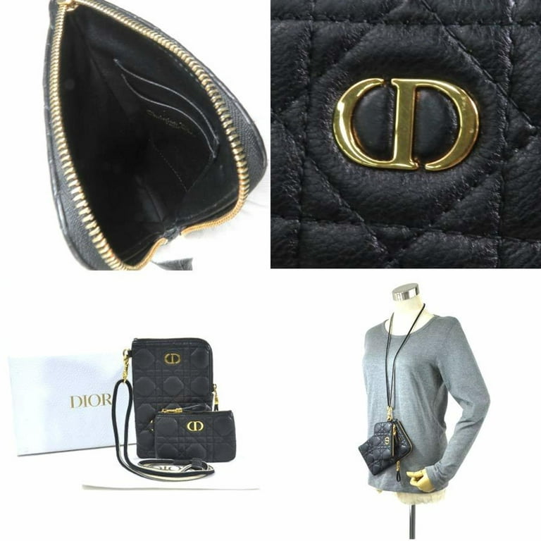 Authenticated used Christian Dior Pouch Shoulder Canage Dior Caro Multifunction Black Calfskin Women's S5036uwhc_m900, Adult Unisex, Size: (HxWxD)