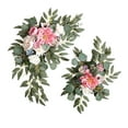 thumbnail image 1 of 2Pcs Artificial Wreath Decorated Wall Hanging Handmade Flower Swag Photo Props Ornament Simulation Garland Wedding Arch Flower for Holiday , Style D, 1 of 8