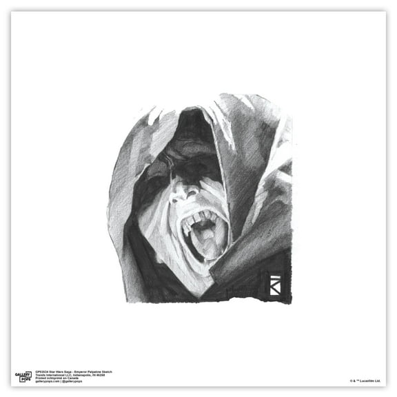 Gallery Pops Star Wars: Saga - Emperor Palpatine Sketch Wall Art, Unframed Version, 12" x 12"