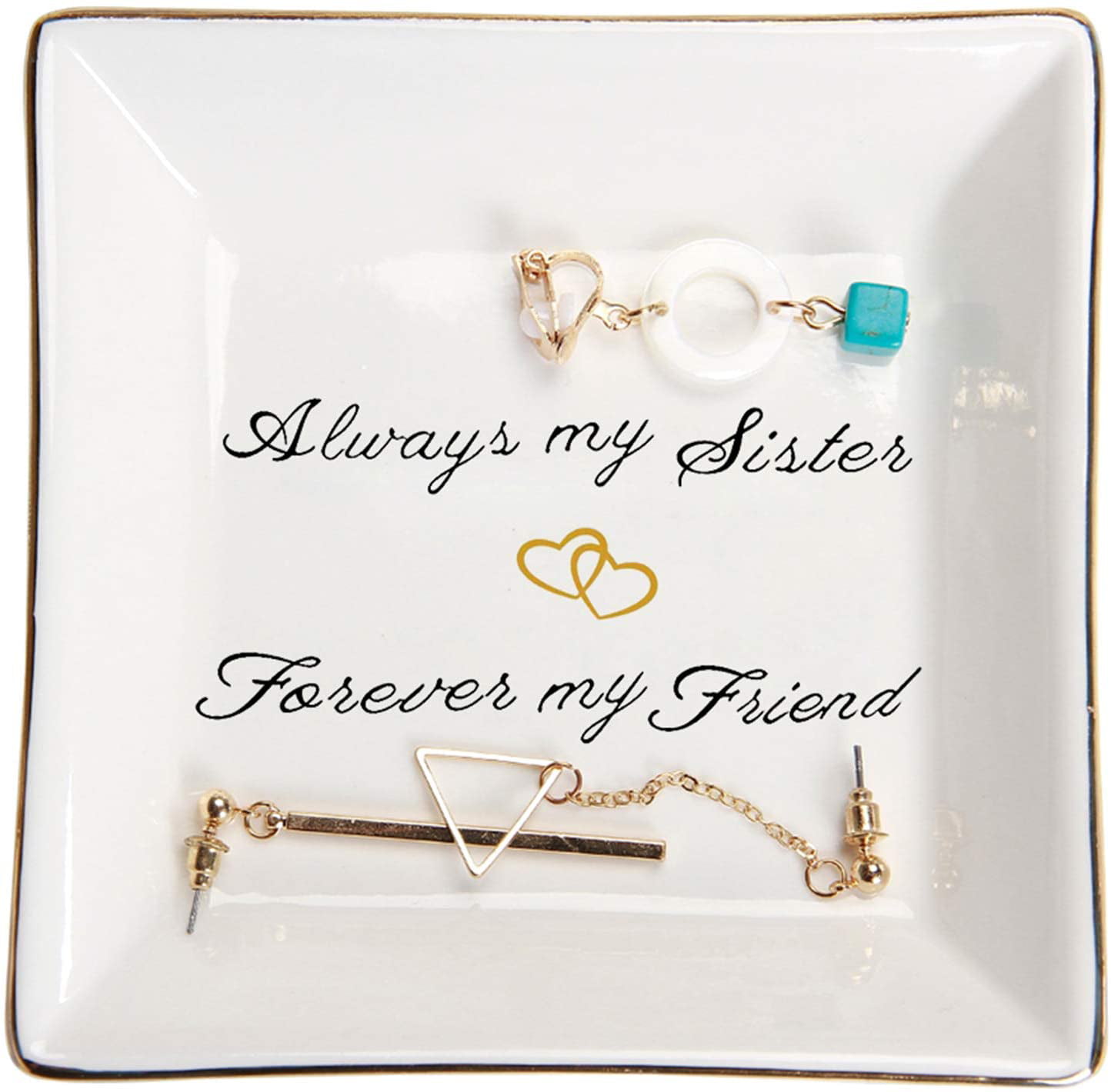 Always My Sisters Forever My Friends Friendship Gifts for Christmas Thanksgiving Day Sister Gifts from Sisters Birthday Gifts for Women Trinket Dish
