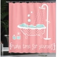 thumbnail image 4 of Ambesonne Coral Shower Curtain, Tub with Inspirational Saying, 69"Wx70"L, Coral and Turquoise, 4 of 5