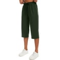 thumbnail image 5 of Cadmus Women's 15'' Long Bermuda Shorts Below The Knee Capri Sweatpants Loose Comfy Athletic Shorts with Pockets,Olive Green,XX-Large, 5 of 6