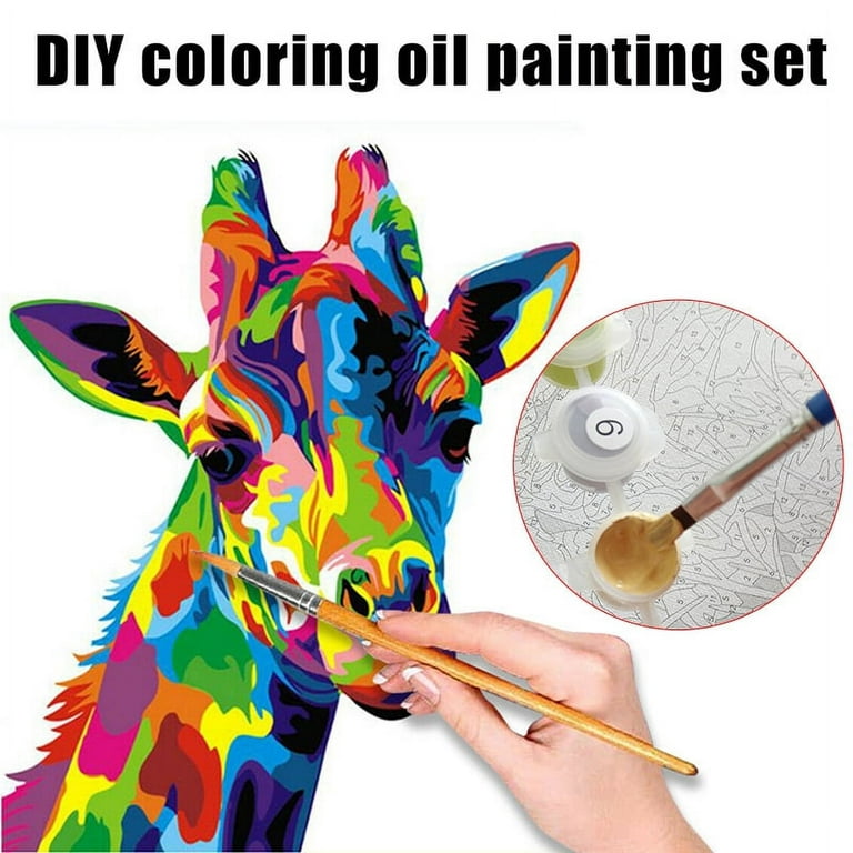 Paint By Numbers Adults kids Colorful Giraffe DIY Painting Kit 40x50CM  Canvas