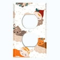 thumbnail image 2 of Metal Light Switch Plate Cover Festive Sleepy Santa Helpers XMS006, 2 of 13