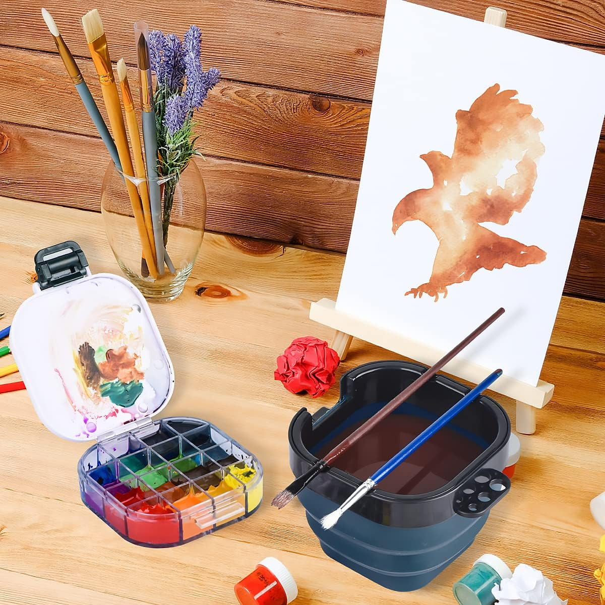 2X Paint Storage Palette Box, 24- Airtight Palette Case Stay Wet For Watercolor Gouache Acrylic And Oil Paint I345247390 - View #8