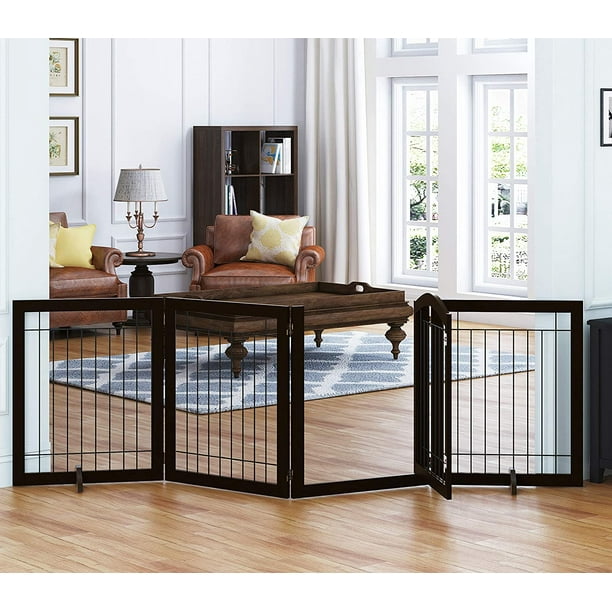 PAWLAND 96inch Extra Wide 30inches Tall Dog gate with Door Walk
