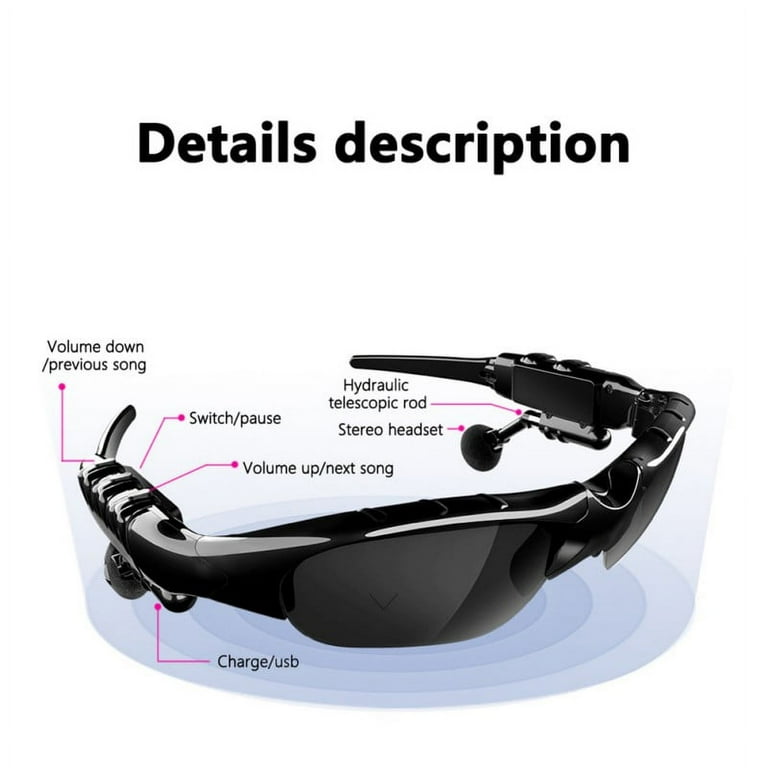 Mp3 sunglasses store with bluetooth