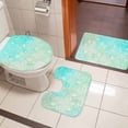 thumbnail image 4 of Aqua Green Bath Mat 3 Piece Bathroom Rug Set, Watercolor Colorful Ombre Abstract Floral Art Non Slip Bath Rug Contour Mat and Toilet Lid Cover, Absorbent Shower Mats Soft Bath Rugs and Mats Sets, 4 of 8