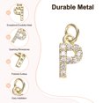 thumbnail image 2 of Uxcell 8 Pack 0.1" Encanto de letra P de strass completo para pulseras/correas de bricolaje Oro, 2 of 6