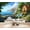 Color 3, variant on Wallpaper Italian Charming Mediterranean Village Cobblestone Streets Peel and Stick Wall Murals 69"H x 96"W Removable PVC Wall Paper Self-Adhesive Wall Paintings Art Decor for Bedroom Living Room