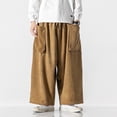 thumbnail image 2 of XIYON Mens Pants Men's Corduroy Casual Pants Straight Solid Color Large Pocket Casual Pants Wide Leg Pants Relaxed Fit, 2 of 5