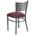 thumbnail image 4 of Flash Furniture HERCULES Series Silver Slat Back Metal Restaurant Chair - Burgundy Vinyl Seat, 4 of 7
