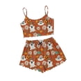 thumbnail image 2 of Halloween Under $ 10 Women Pajama Sets Women Fun Print Vest and Shorts Set Cute Pajama Sleepwear Orange Pajama, 2 of 2