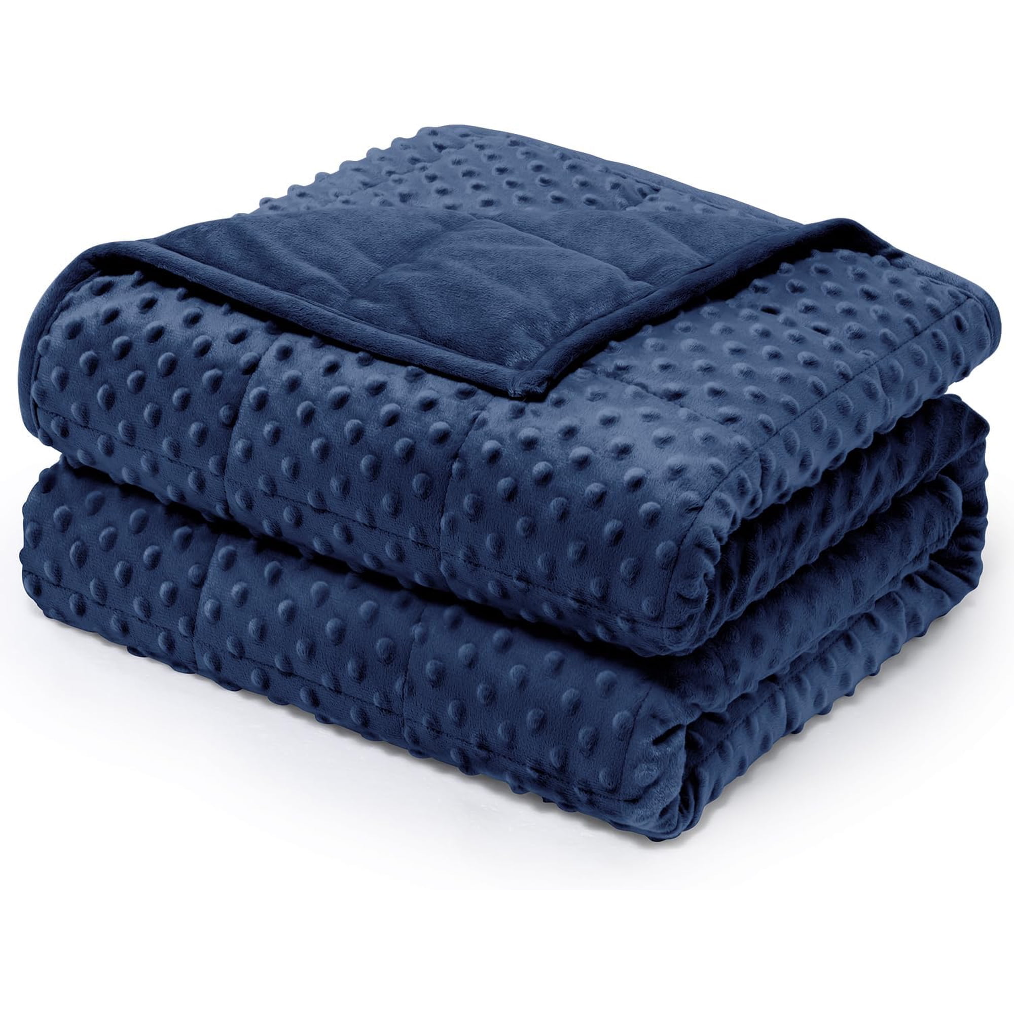 Weighted Blanket for Adults 20 lbs Queen Size 60 x80 Navy Blue Cozy Comfort Cover for Deep Sleep