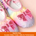 thumbnail image 6 of WIBACKER Ballet Shoes for Girls Toddler Bow Rainbow Ballet Slippers Soft Sparkle Dance Shoes for Toddler/Little Kid/Big Kid, 6 of 9