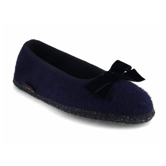HAFLINGER Ballerina Slipper | Fiocco, Medium Blue