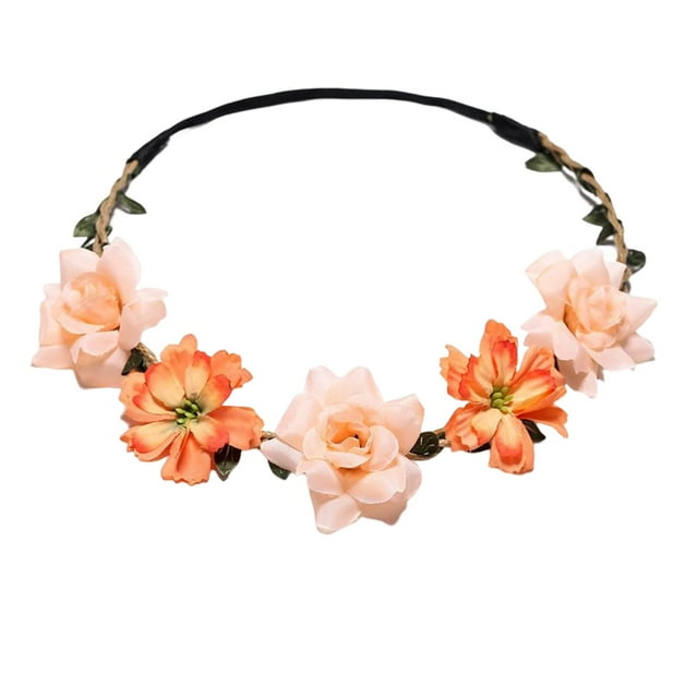 Diadema floral Tiara de flores ajustable Yuyangstore Guirnalda floral