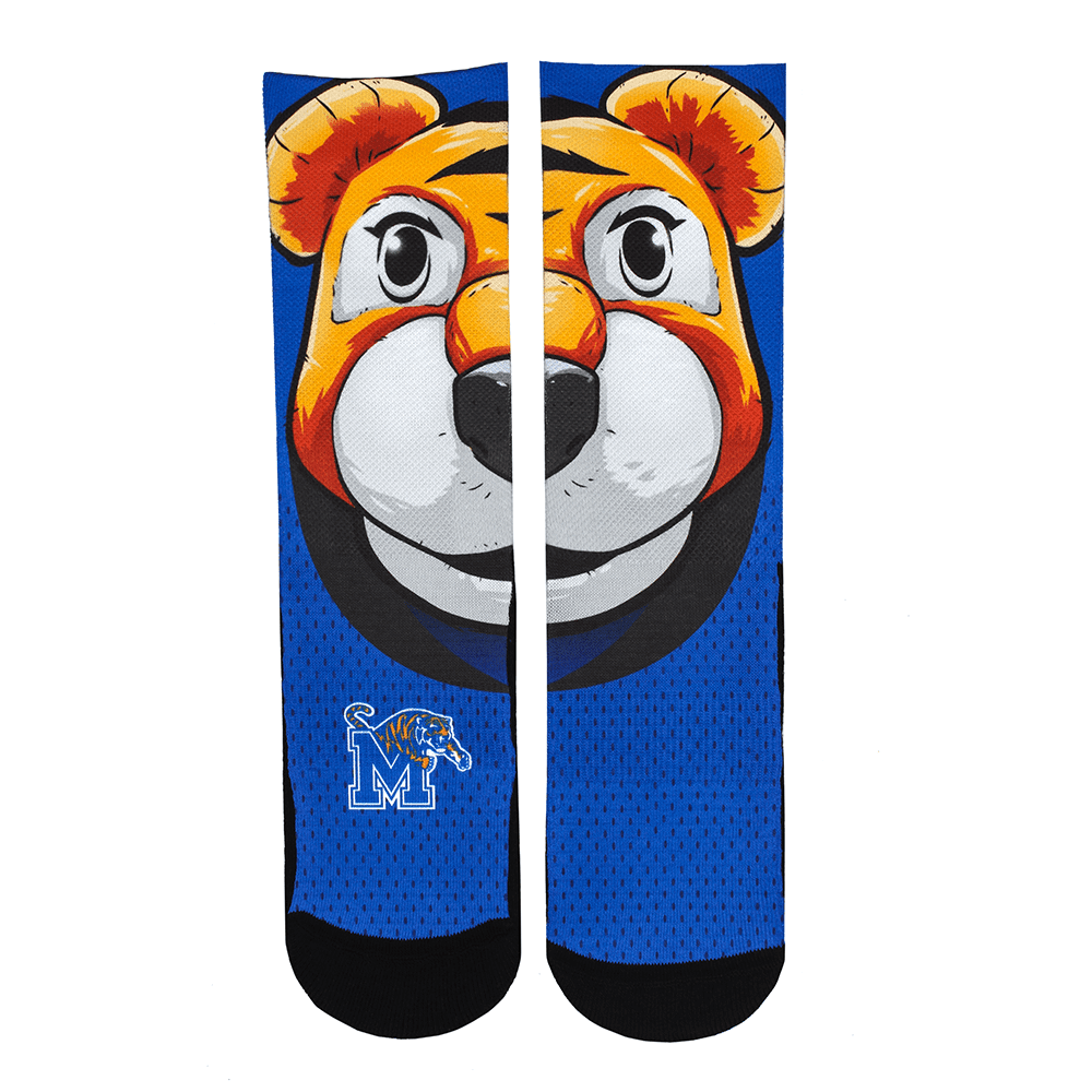 Rock Em Memphis Tigers Pouncer Mascot NCAA Crew Socks (L-XL