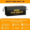 thumbnail image 3 of Adcbatt 24V 100Ah LiFePO4 Battery with Low Temp Charge Cut-off for Camping, Home Backup, RV, 3 of 5