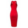 thumbnail image 3 of FashionMille Women Slim Fit Round Scoop Neck Casual Racerback Tank Summer Bodycon Midi Dress, 3 of 5