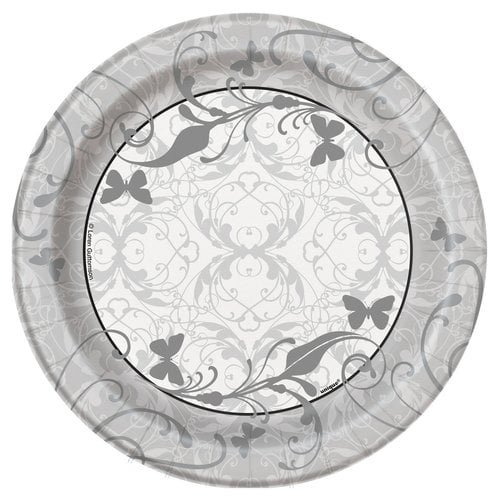 7" Victorian Wedding Paper Dessert Plates, 8ct