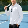 thumbnail image 4 of GEWSEY Mens Polo Shirt Long Sleeve Athletic Breathable Collar Golf Shirt Performance, Moisture Wicking, Business Casual, Collared Shirt, Soft (White, XL), 4 of 8