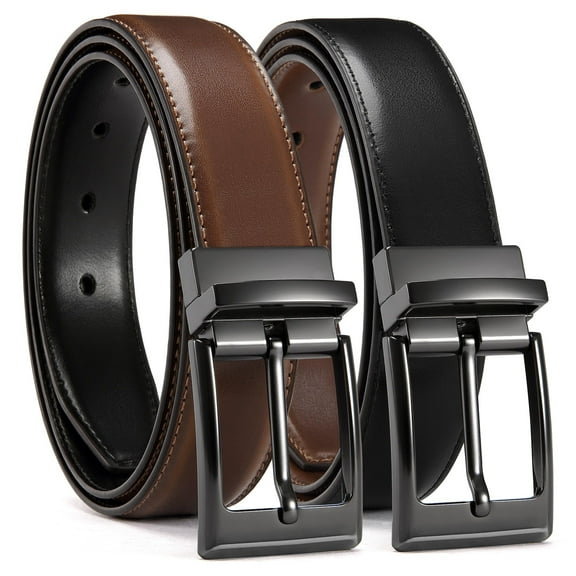 YOETEY Mens Belts Leather 1 Pack - 1.25" Reversible Belts for Men for Dress Pants