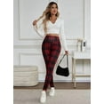 thumbnail image 3 of Women's Fleece Lined Thick Leggings - Plaid Stripe Yoga Athletic Warm Tights for Workout, Casual & Cold Weather, 3 of 5