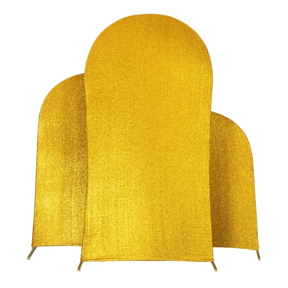 Shimmer Spandex Arch Covers 3Pc/Set for Chiara Frame Backdrop Gold(Covers Only) for Wedding Ceremony, Event Reception, Birthday Party, Shower Décor