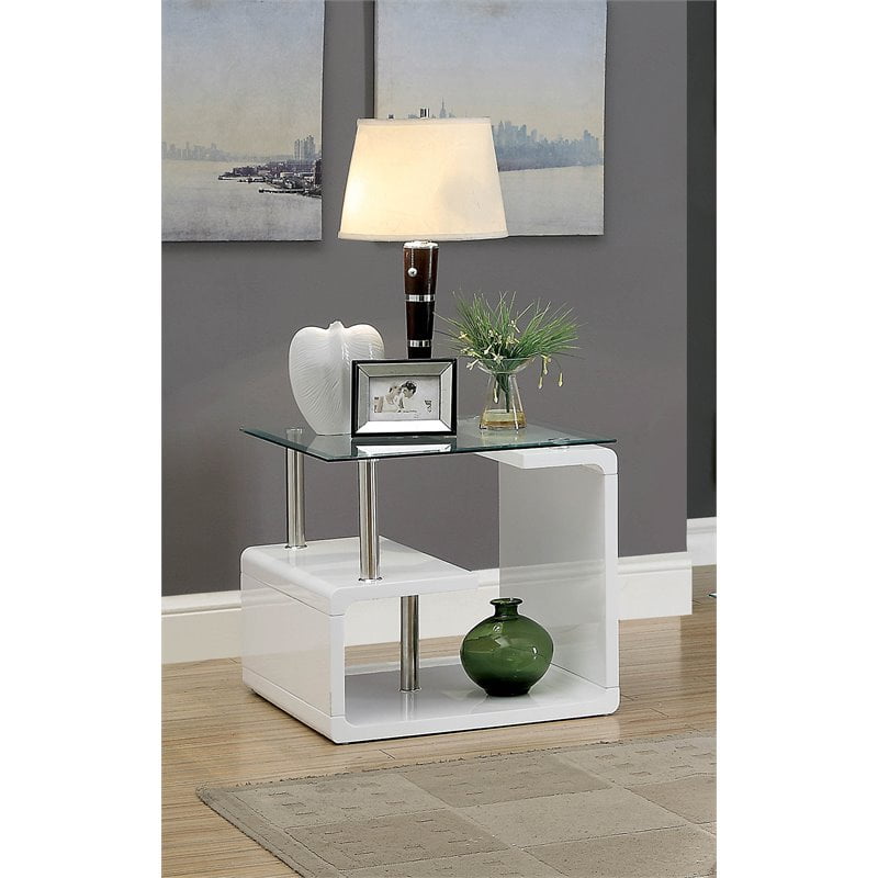 Furniture of America Marilyn Geometric Coffee Table Chrome 