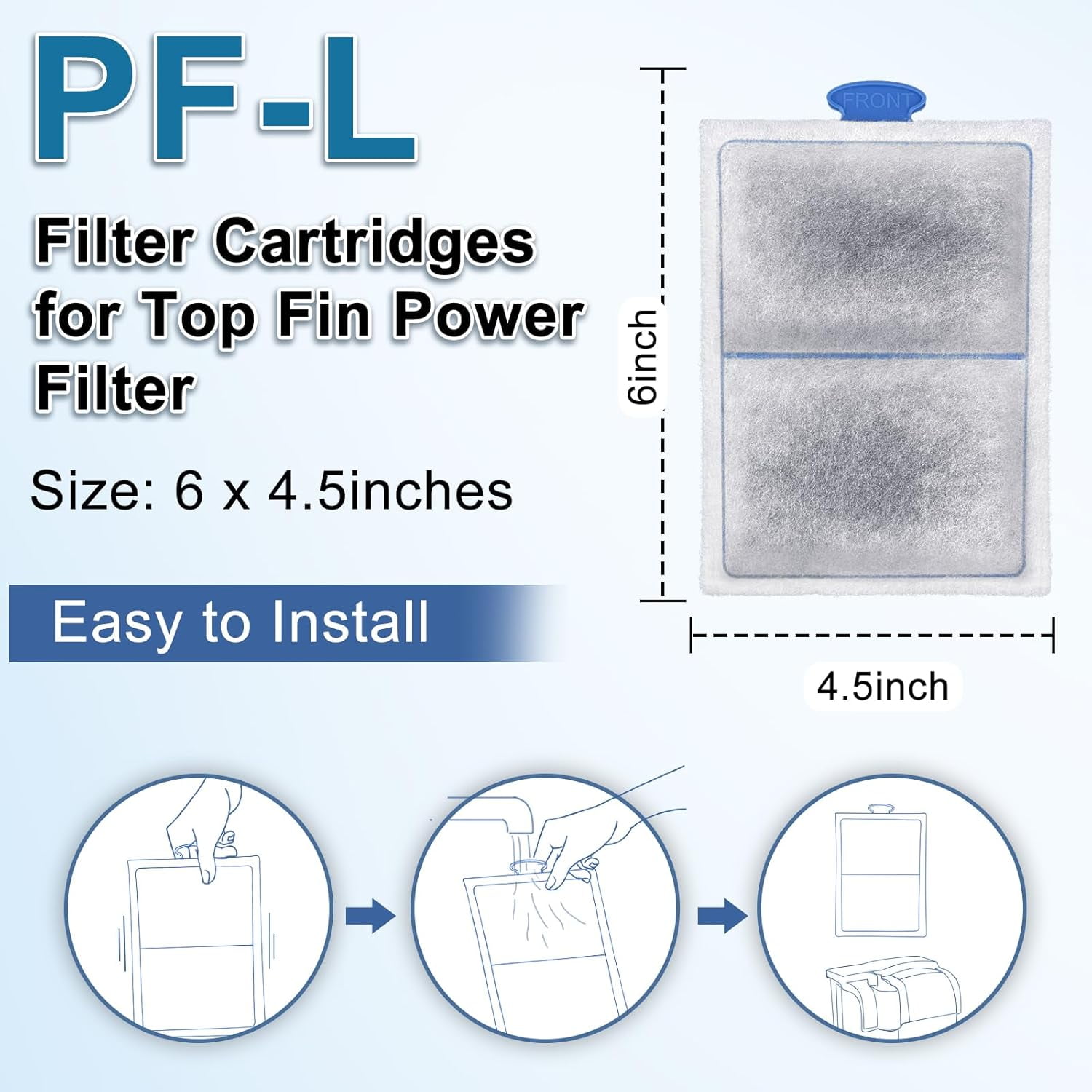 Driamor Aquarium Filter Cartridges with Carbon & Zeolite for Top Fin Silenstream PF-L, PF20, PF30, PF40, PF75, 16 Pack