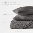 thumbnail image 3 of Noble Linens Gray Herring Pattern Quilted Coverlet, Twin/Twin XL, 3 of 12