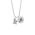 thumbnail image 2 of Delight Jewelry Silvertone Small Mustang - Mascot Silvertone Script Initial Disc - M - Charm Necklace, 20"+3", 2 of 4