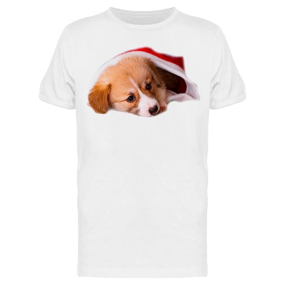 Puppy In A Christmas Cap Tee Men's -Image by Shutterstock Men's T-shirt