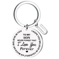 thumbnail image 1 of pstuiky Keychain Rings DIY To My SON Stainless Steel Last Name 26 Letter Keychain 2.5cm Sale, 1 of 6