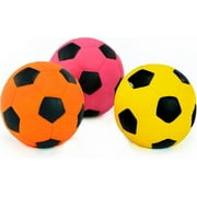 Chiwava Squeaky Latex Rubber Dog Toy Balls for Small Medium Dogs Interactive Chew Sound Fetch Play 2.7 Football 3 Pack