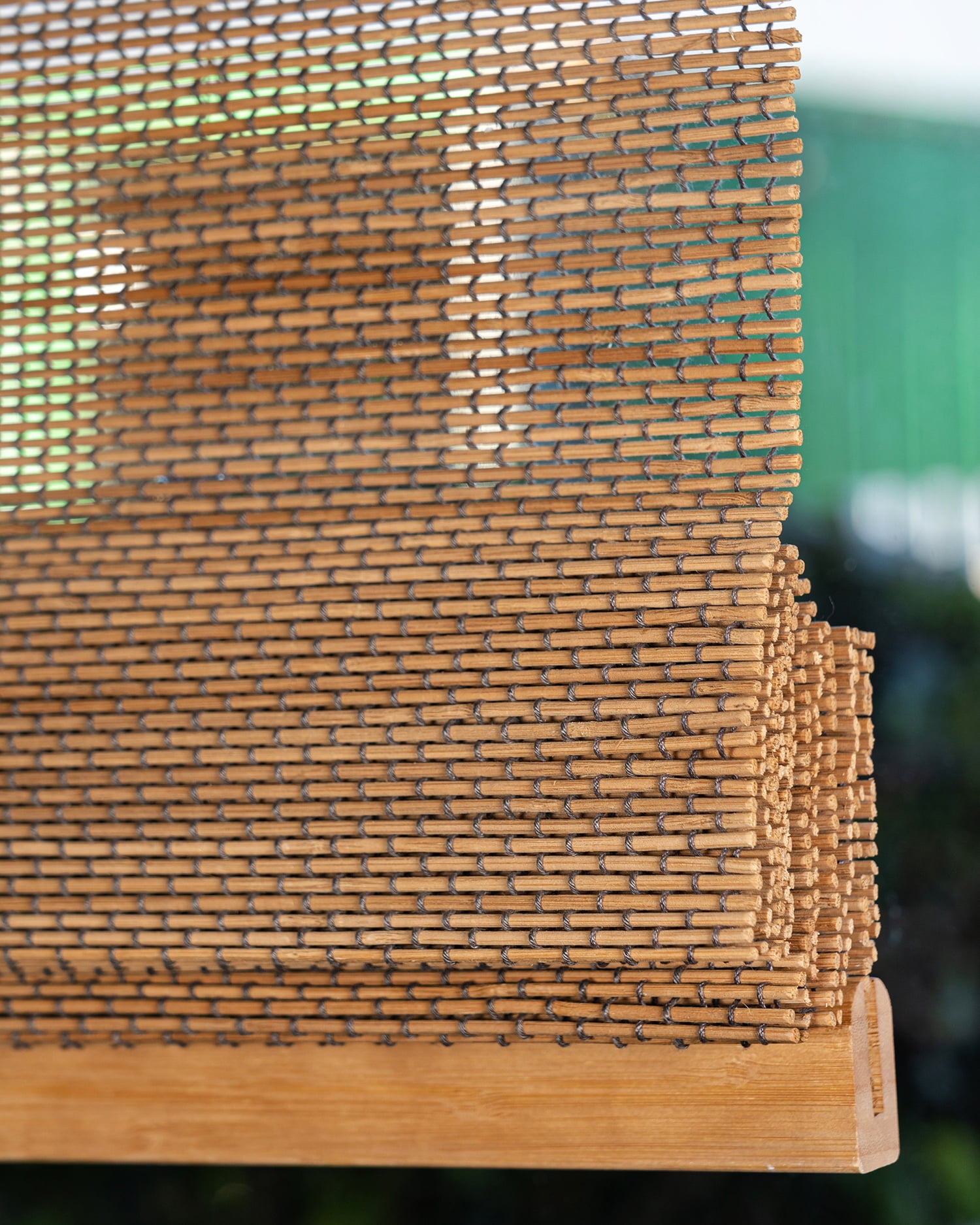 Chicology 39"W x 64"H Acorn Cordless Bamboo Shades, Natural Woven Wood, Light Filtering, Safe for Kids & Pets