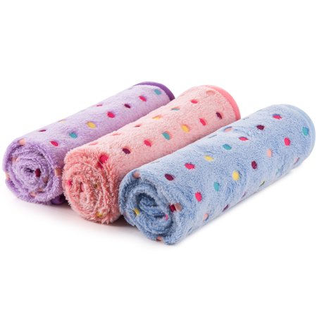 Miadore 3 Pack Puppy Blanket for Pet Cushion Small Dog Cat Bed Soft Warm Sleep Mat, Pet Dog Cat Puppy Kitten Soft Blanket Doggy Warm Bed Mat Paw Print