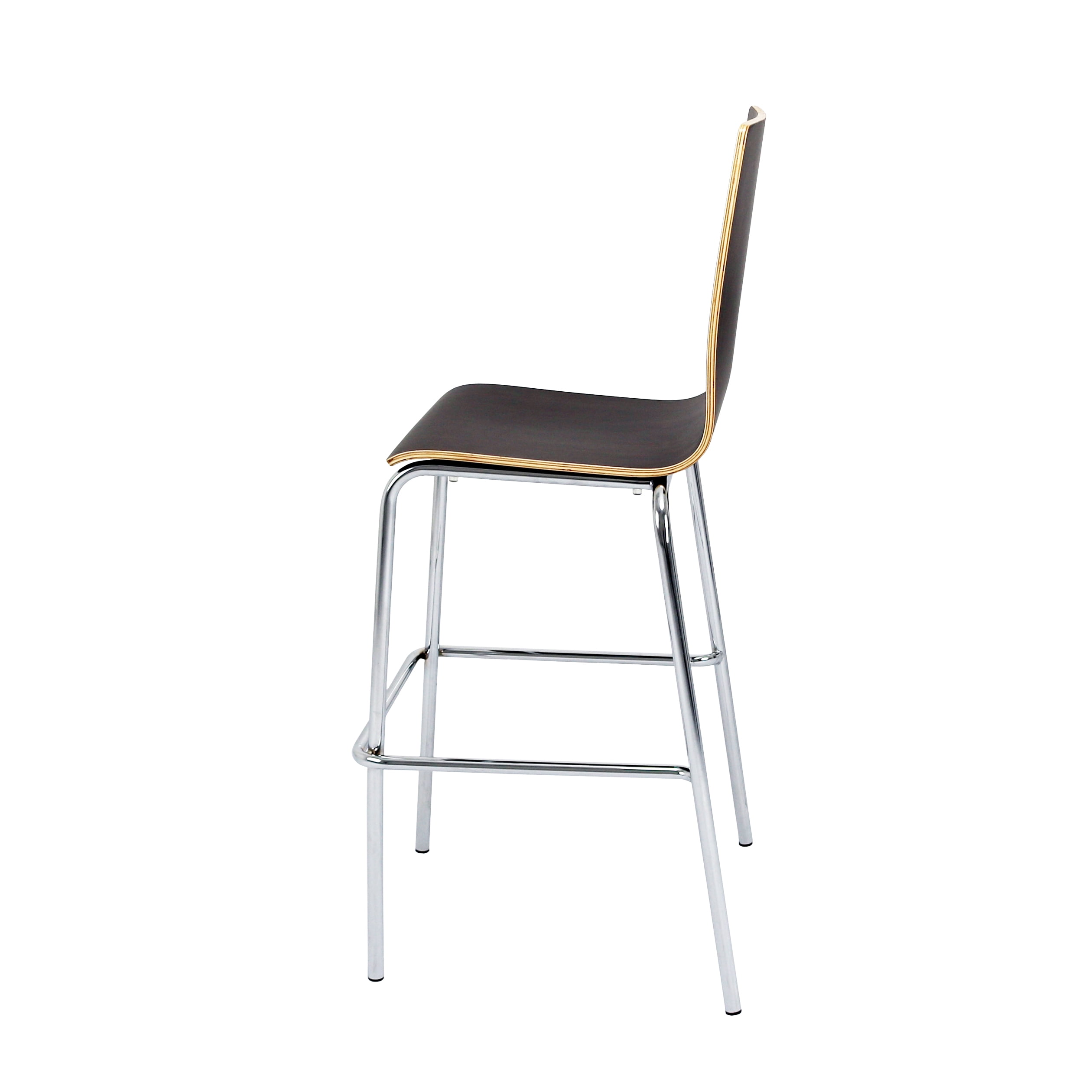 Hampden Furnishings Alexis Stackable Bar Stools, Espresso, Wood Seat, Set of 4