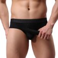 thumbnail image 3 of Vedolay Lace Underwears For Men Men's Summer Soft Thin TransparentBoxers Breathable Men Briefs Shorts ,Black S, 3 of 5