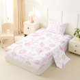 thumbnail image 2 of spefrowx Coquette Seashell Print Twin Sheets for Teens, Pink Bow Starfish Bedding, 3 Pieces, 1 Flat Sheet, 1 Fitted Sheet and 1 Pillowcase, 2 of 6