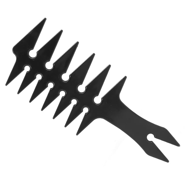 Peine desenredante de doble cara para peinado de hombres: diseño de dientes de 20 x 8 x 0,5 cm de ancho para estilos únicos en el salón o en casa (negro)