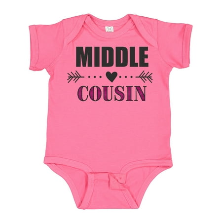 

Inktastic Middle Cousin with Heart Arrow Gift Baby Girl Bodysuit
