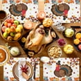 thumbnail image 4 of Fall Placemats Set of 4 Harvest Pumpkin Turkey Place Mats Thanksgiving Placemat Orange Fallen Maple Leaves Table Mats for Dining Kitchen Table Holiday Dinner Party Home Fall Decorations 13x19 Inch, 4 of 8