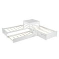 thumbnail image 3 of ARCTICSCORPION L-Shaped Twin Wood Platform Bed with Trundle & Drawers, White, 3 of 7