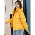 thumbnail image 5 of Women Puffer Jacket Winter Warm Coats Hooded Quilted Jackets with Removable Hood Yellow XXL, 5 of 7
