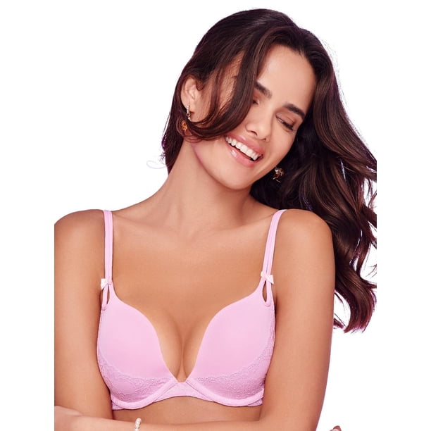 Bra escote profundo Push Up Ilusión 7252 rosa 38B