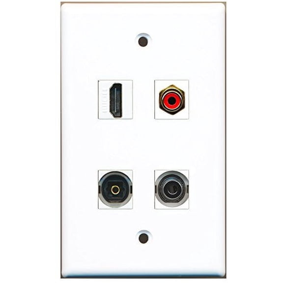 RiteAV - 1 Port HDMI 1 Port RCA Red 1 Port Toslink 1 Port 3.5mm Wall Plate