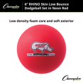 thumbnail image 3 of Champion Sports 6" Neon Red Rhino Skin Low Bounce Dodgeball Set, 3 of 6